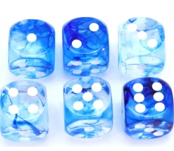 Tout Pour le Jeu Dé à jouer Nebula 16 mm bleu et blanc