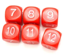 Tout Pour le Jeu Dé à jouer ROUGE 16 mm chiffres 7 à 12