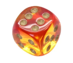 Tout Pour le Jeu Dé à jouer translucide rouge doré 16 mm