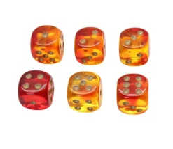 Tout Pour le Jeu Dé à jouer translucide rouge doré 16 mm