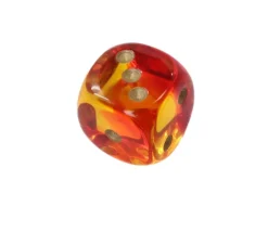 Tout Pour le Jeu Dé à jouer translucide rouge doré 16 mm