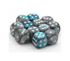 Tout Pour le Jeu Dé mix gris argent et turquoise 16 mm