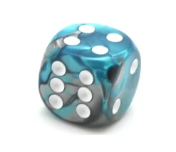 Tout Pour le Jeu Dé mix gris argent et turquoise 16 mm
