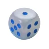 Tout Pour le Jeu Dé 16 mm effet mixé bleu et blanc points bleus