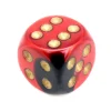 Tout Pour le Jeu Dé 16 mm effet métallisé noir rouge points dorés