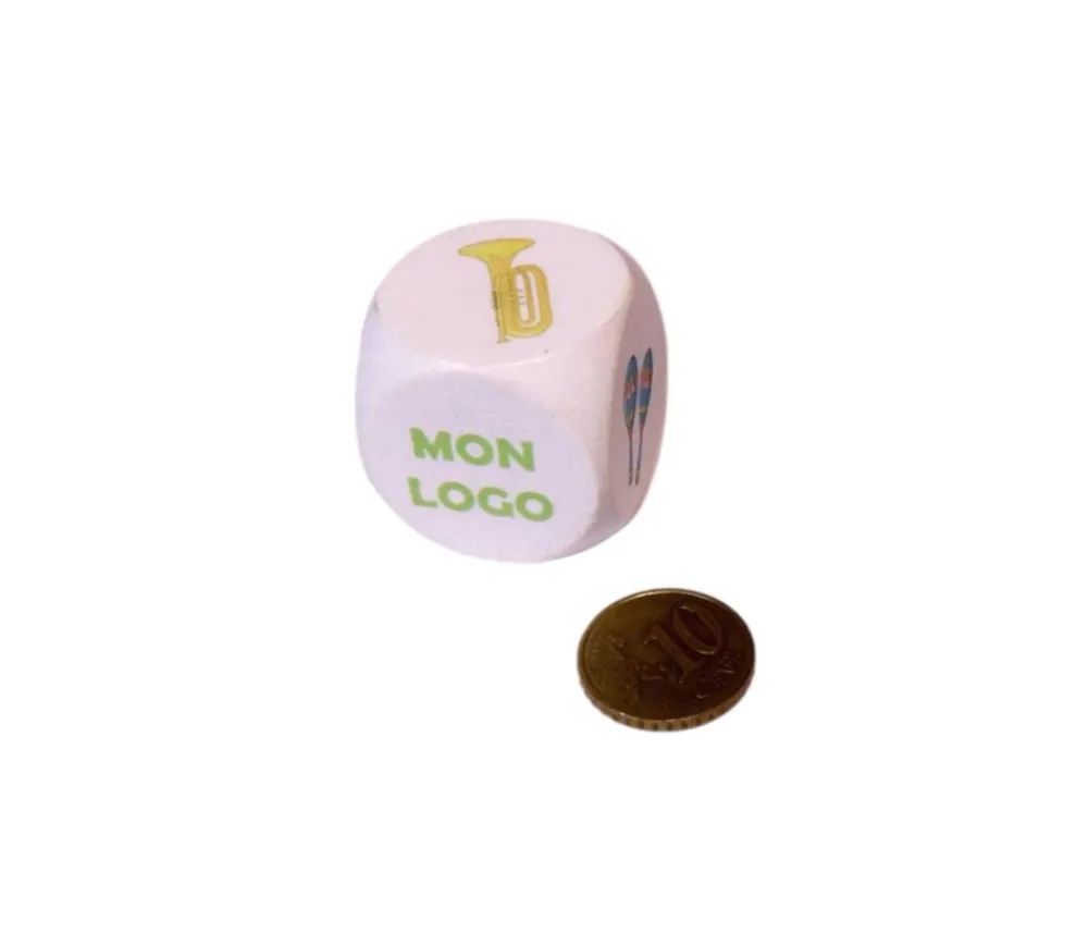 Tout Pour le Jeu Dé 30 mm en bois blanc : 6 faces personnalisées avec vos images