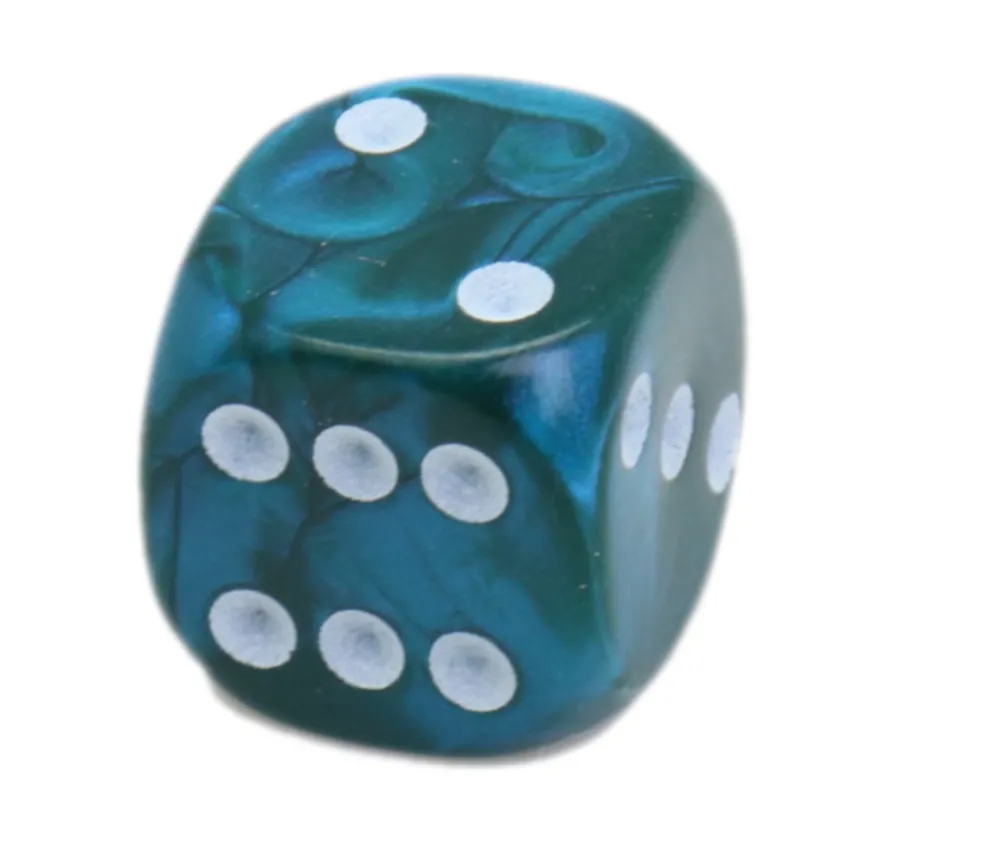 Tout Pour le Jeu Dé 12 mm en plastique interférence effet irisé vert bleu métallique