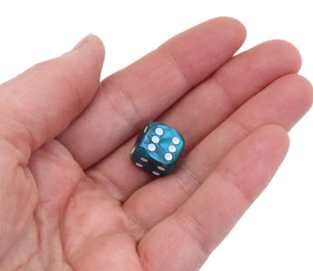 Tout Pour le Jeu Dé 12 mm en plastique interférence effet irisé vert bleu métallique