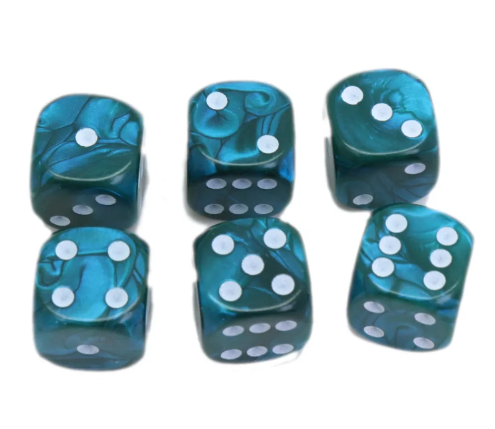 Tout Pour le Jeu Dé 12 mm en plastique interférence effet irisé vert bleu métallique