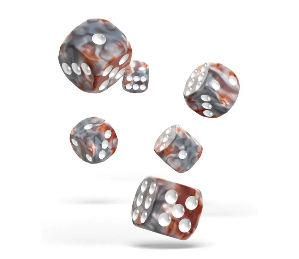 Tout Pour le Jeu Dé 16 mm marbré argent et cuivre Oakie Doakie D6