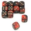 Tout Pour le Jeu Dé 16 mm marbré noir rouge points dorés
