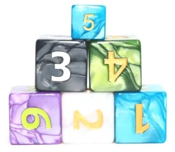 Tout Pour le Jeu Dé 25 mm noir nacré de 1 à 6 noir pour jeux