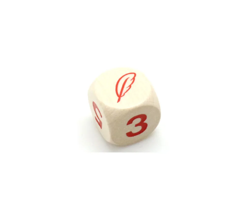 Tout Pour le Jeu Dé 12345 plume en bois de 16 mm