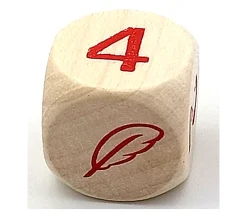 Tout Pour le Jeu Dé 12345 plume en bois de 16 mm