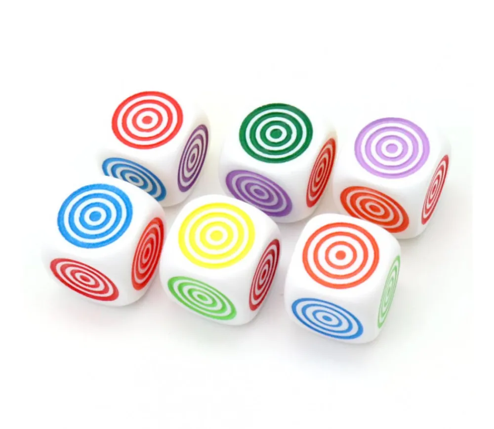 Tout Pour le Jeu Dé 6 points couleurs cylindriques 16 mm plastique