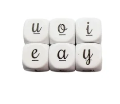 Tout Pour le Jeu Dé 6 voyelles aeiouy lettres 16 mm