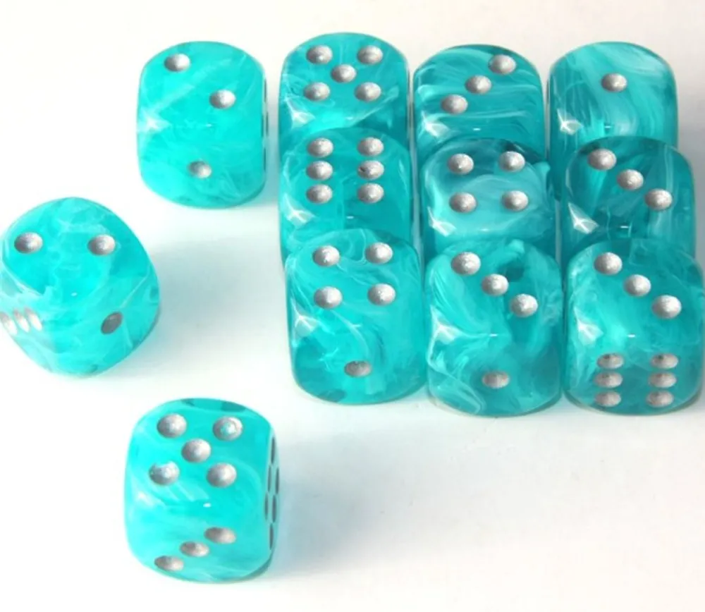 Tout Pour le Jeu Dé aqua 16 mm points argent