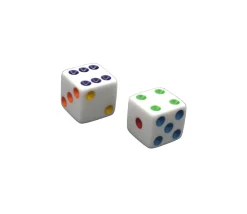 Tout Pour le Jeu Dé arc-en-ciel points de 1 à 6 multicolores en 16 mm