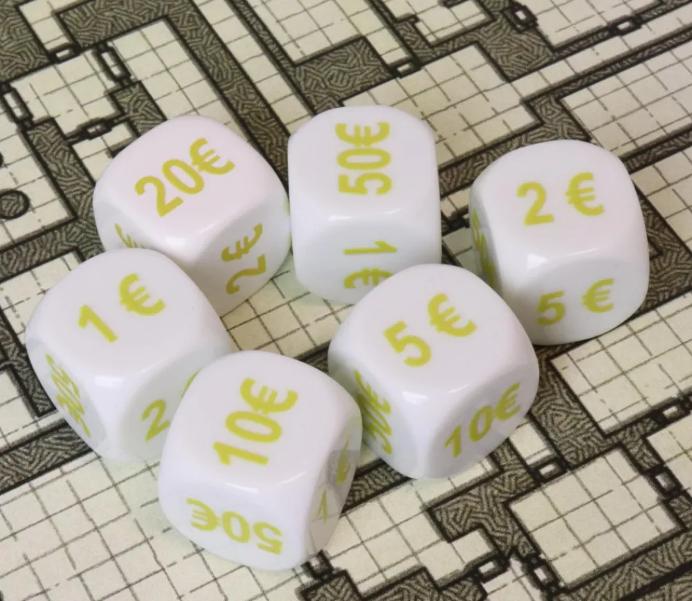 Tout Pour le Jeu Dé avec euros de 1 € à 50 €