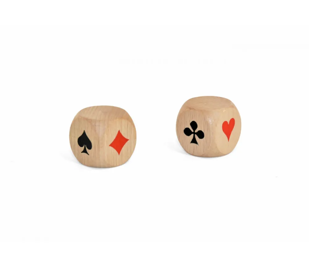 Tout Pour le Jeu Dé belote bois 3 cm atout symbole des cartes