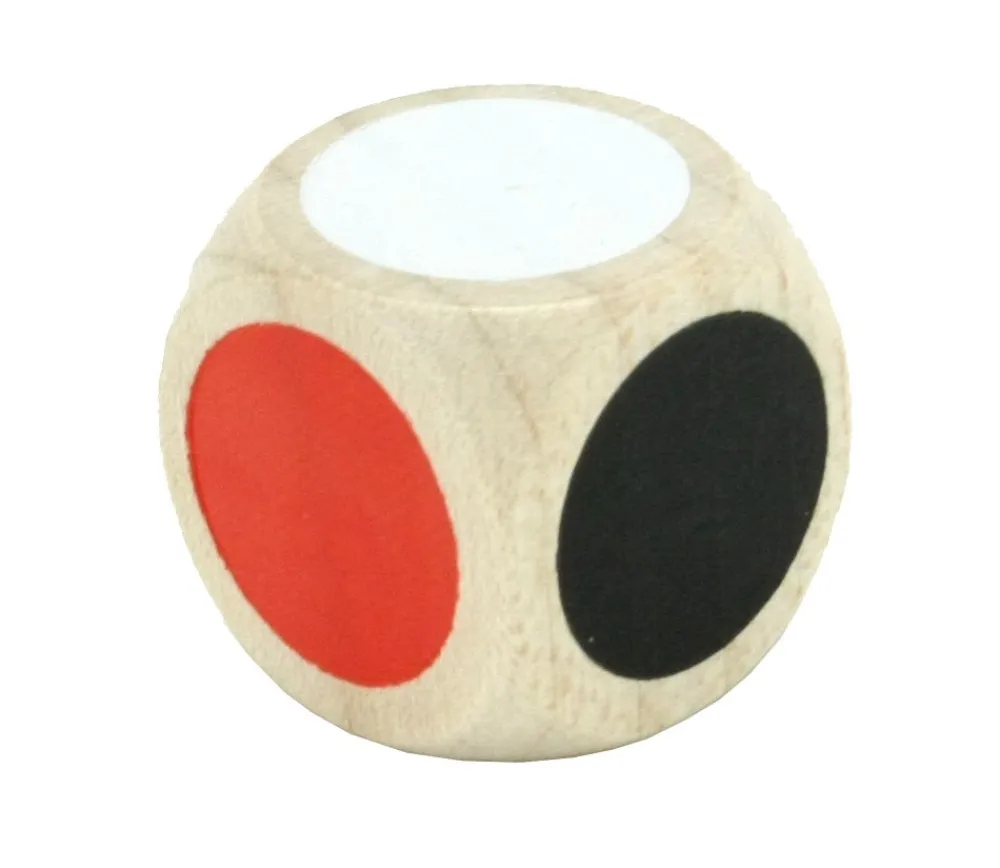 Tout Pour le Jeu Dé bois 20 mm 5 points couleurs et 1 face neutre