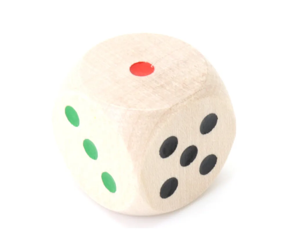 Tout Pour le Jeu Dé bois 20 mm couleurs de 1 à 6 arc-en-ciel