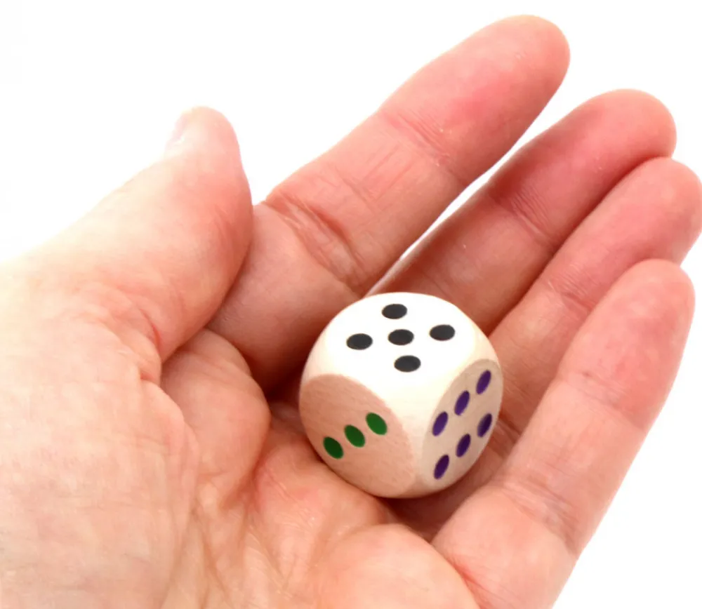 Tout Pour le Jeu Dé bois 20 mm couleurs de 1 à 6 arc-en-ciel