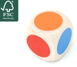 Tout Pour le Jeu Dé bois 6 points couleurs 20 mm rouge, vert, jaune, bleu, violet, orange
