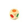 Tout Pour le Jeu Dé bois 6 points couleurs 16 mm rouge, vert, jaune, bleu, violet et orange