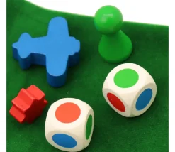 Tout Pour le Jeu Dé bois faces 3 couleurs 16 mm rouge, vert, bleu, rouge, vert, bleu