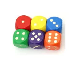 Tout Pour le Jeu Dé bois rouge 16 mm points dorés de 1 à 6 pour jeu de société