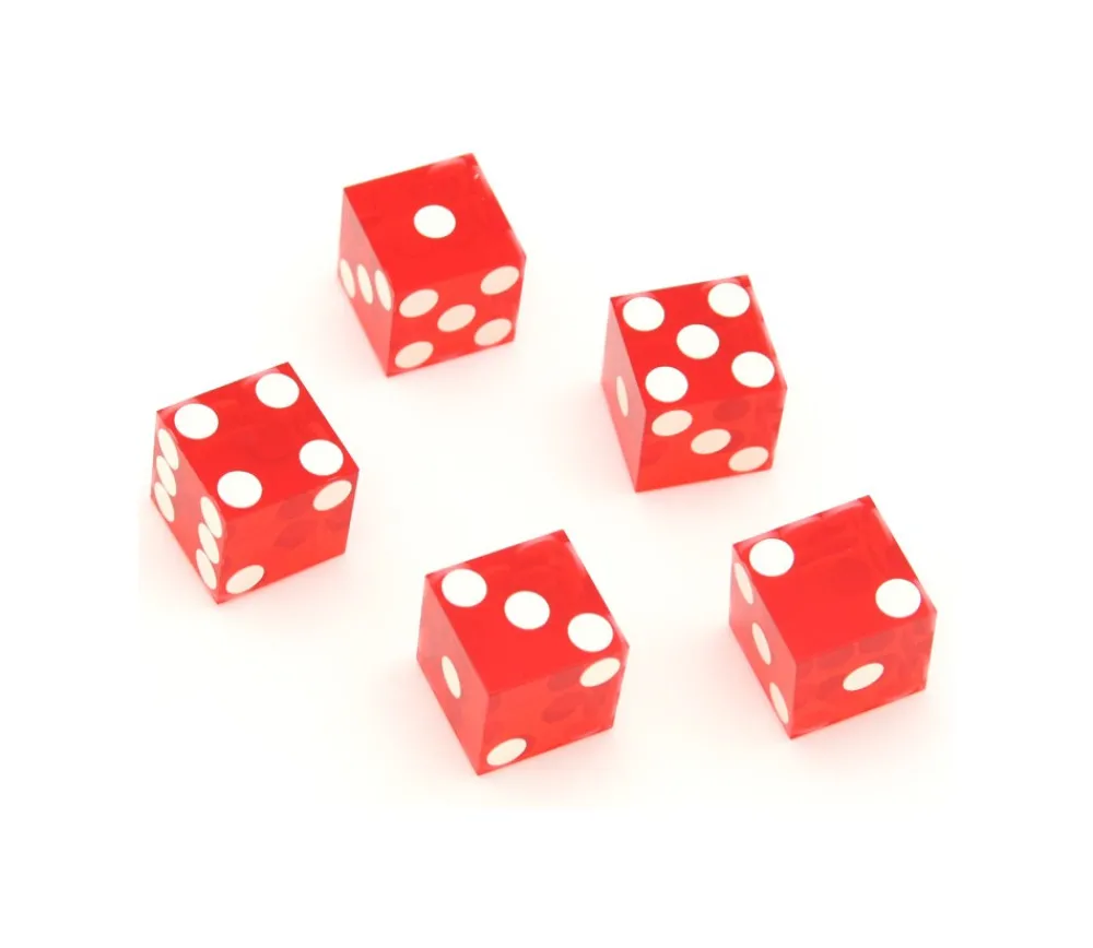Tout Pour le Jeu Dé Casino Rouge transparent 19 mm coins droits