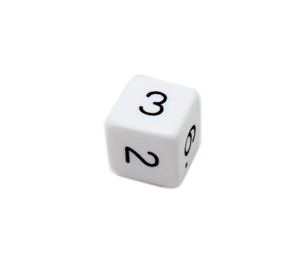 Tout Pour le Jeu Dé chiffre 15 mm BLANC coins droits D6 chiffres 1 à 6