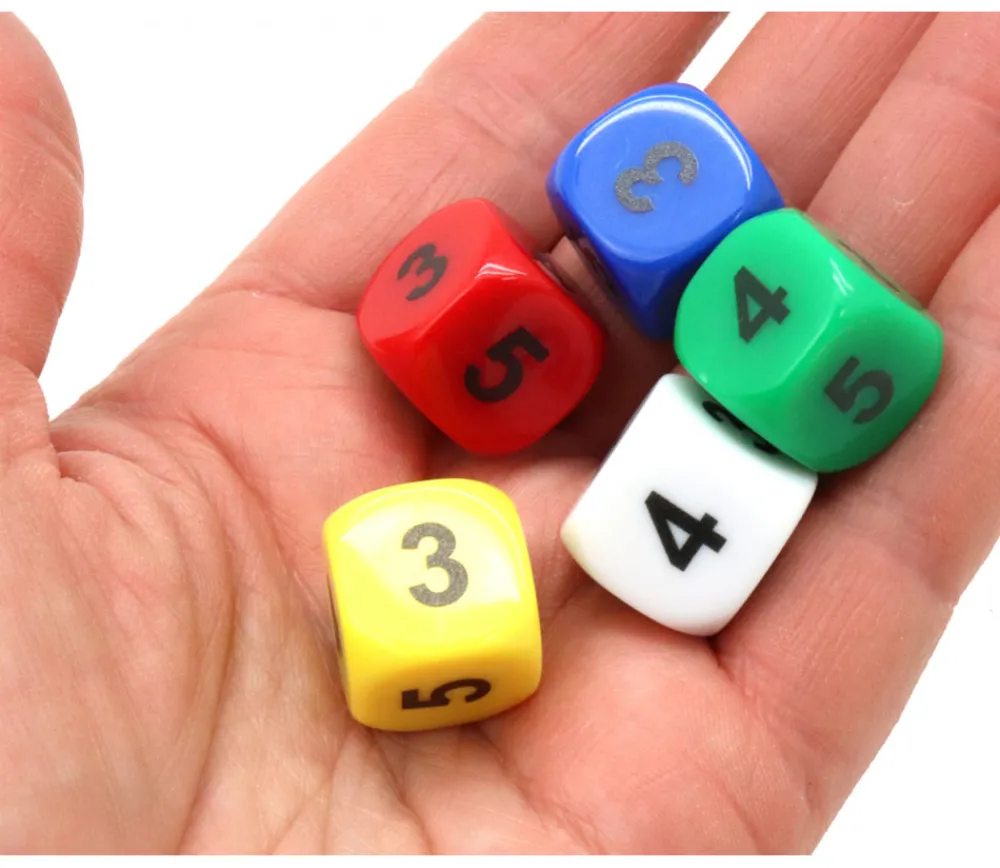 Tout Pour le Jeu Dé chiffres 334455 en 16 mm couleur à choisir