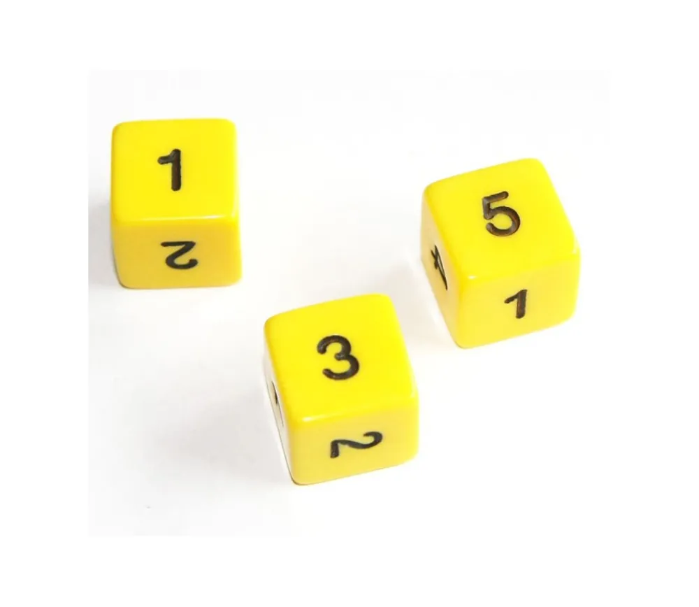 Tout Pour le Jeu Dé chiffres 14 mm opaques chiffres coins droits à l'unité (couleur au hasard)