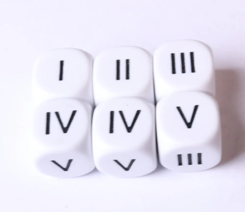 Tout Pour le Jeu Dé chiffres romains I,II,III,IV,IV,V