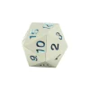 Tout Pour le Jeu Dé compteur 20 faces en métal argenté chiffres bleus 22 mm