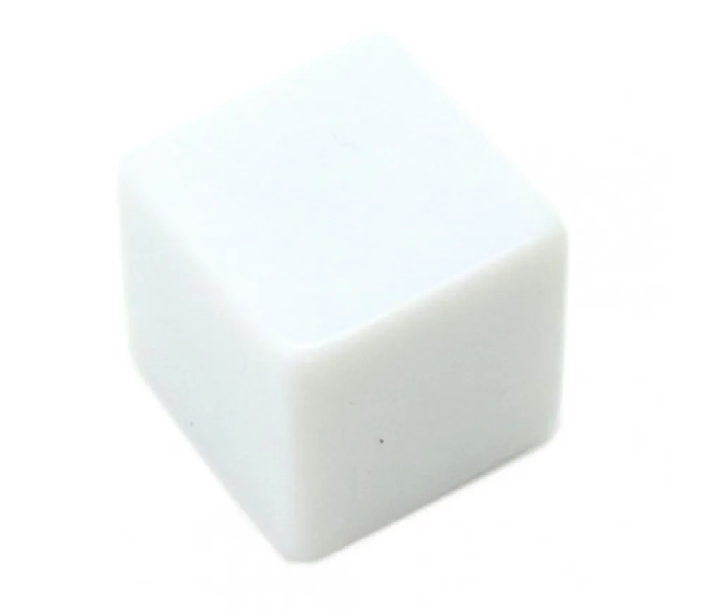 Tout Pour le Jeu Dé cube blanc neutre multifaces 1.6 cm angles droits D6 16 mm