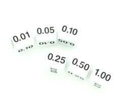 Tout Pour le Jeu Dé décimal 0.01, 0.05, 0.25, 0.10, 0.50, 1