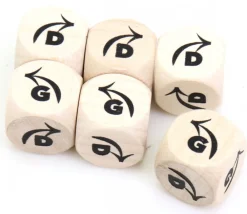 Tout Pour le Jeu Dé direction flèche droite D/ gauche G en bois 16 mm naturel
