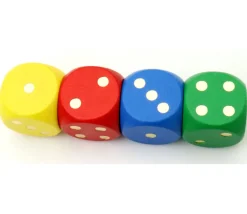 Tout Pour le Jeu Dé en bois 25 mm bleu de 1 à 6 pour jeux