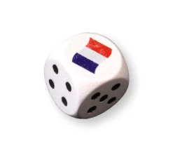Tout Pour le Jeu Dé en bois avec points 1 à 5 et 1 face drapeau français 16 mm