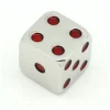 Tout Pour le Jeu Dé en métal lourd argenté points rouge 15 mm