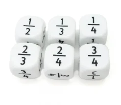 Tout Pour le Jeu Dé fraction 1/2 2/4 1/3 2/3 1/4 3/4 en 22 mm