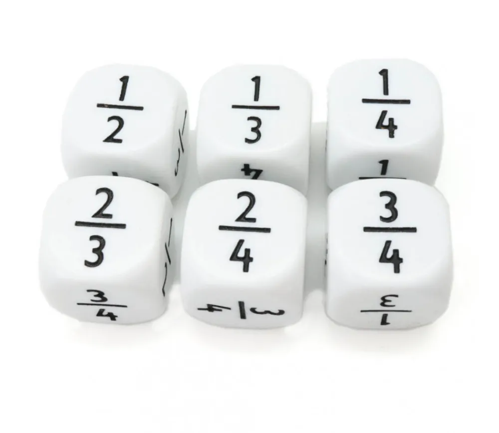 Tout Pour le Jeu Dé fraction 1/2 2/4 1/3 2/3 1/4 3/4 en 22 mm