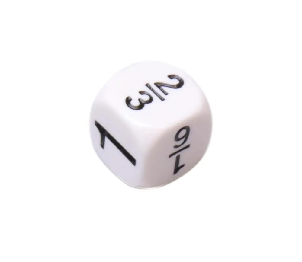 Tout Pour le Jeu Dé fraction 1. 1/2. 1/3. 2/3. 1/6 et 5/6 en 16 mm
