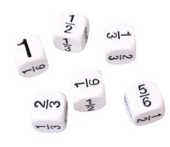 Tout Pour le Jeu Dé fraction 1. 1/2. 1/3. 2/3. 1/6 et 5/6 en 16 mm