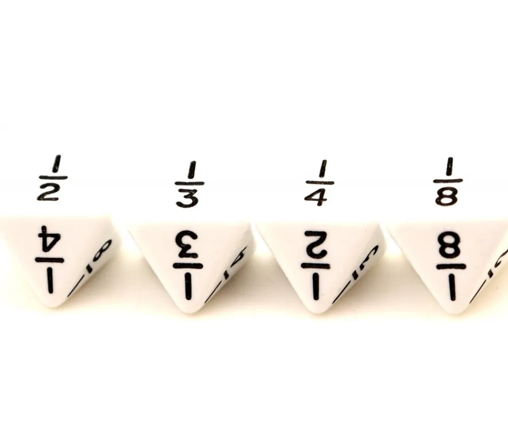 Tout Pour le Jeu Dé fraction avec 8 faces 1/2 1/4 1/3 1/8