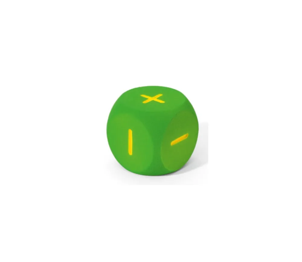 Tout Pour le Jeu Dé géant PLUS MOINS + - mousse 16 cm tactile vert