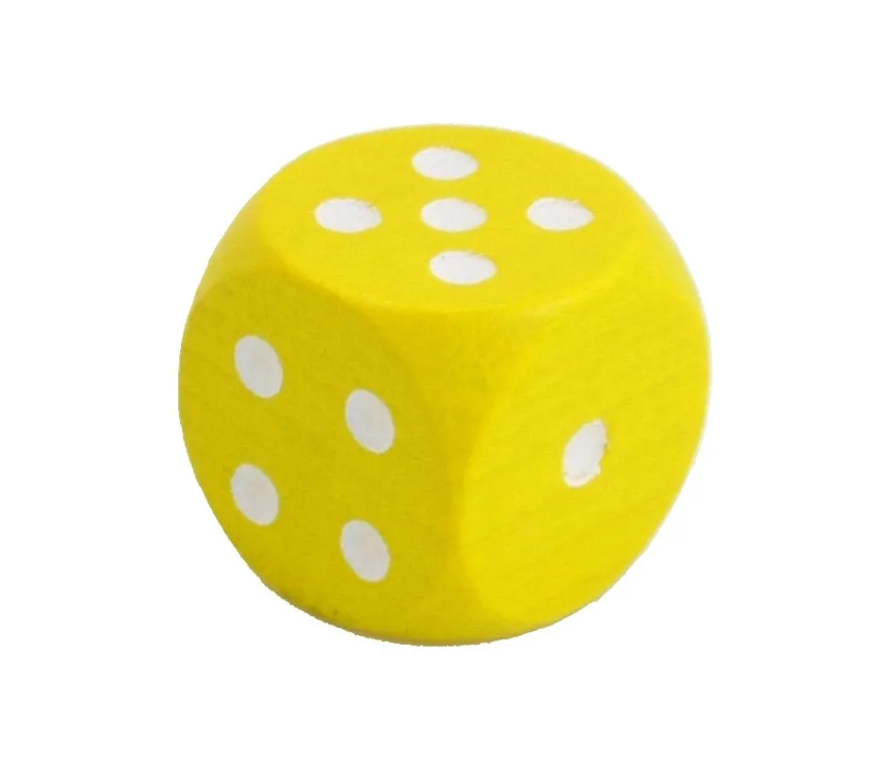 Tout Pour le Jeu Dé jaune en bois 16 mm de 1 à 6 pour jeu de société
